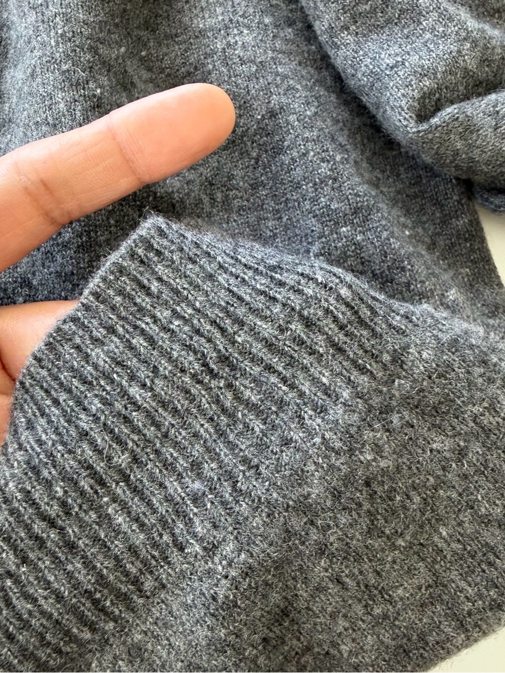Evelyn Grace 100% Cashmere Knit Cardigan Sweater 1X Gray Button-up Minimalist. - Picture 13 of 14